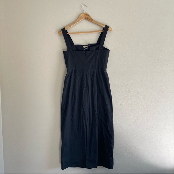 Staud | Sutton Lace up Corset Midi Dress in Black, size 8 - Picture 4 of 12